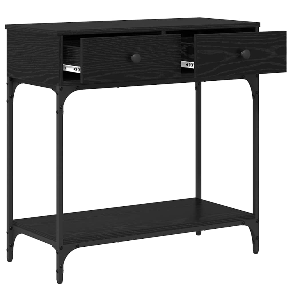 vidaXL Konsola Czarny dąb 75 x 34,5 x 75 cm Materiał drewnopochodny