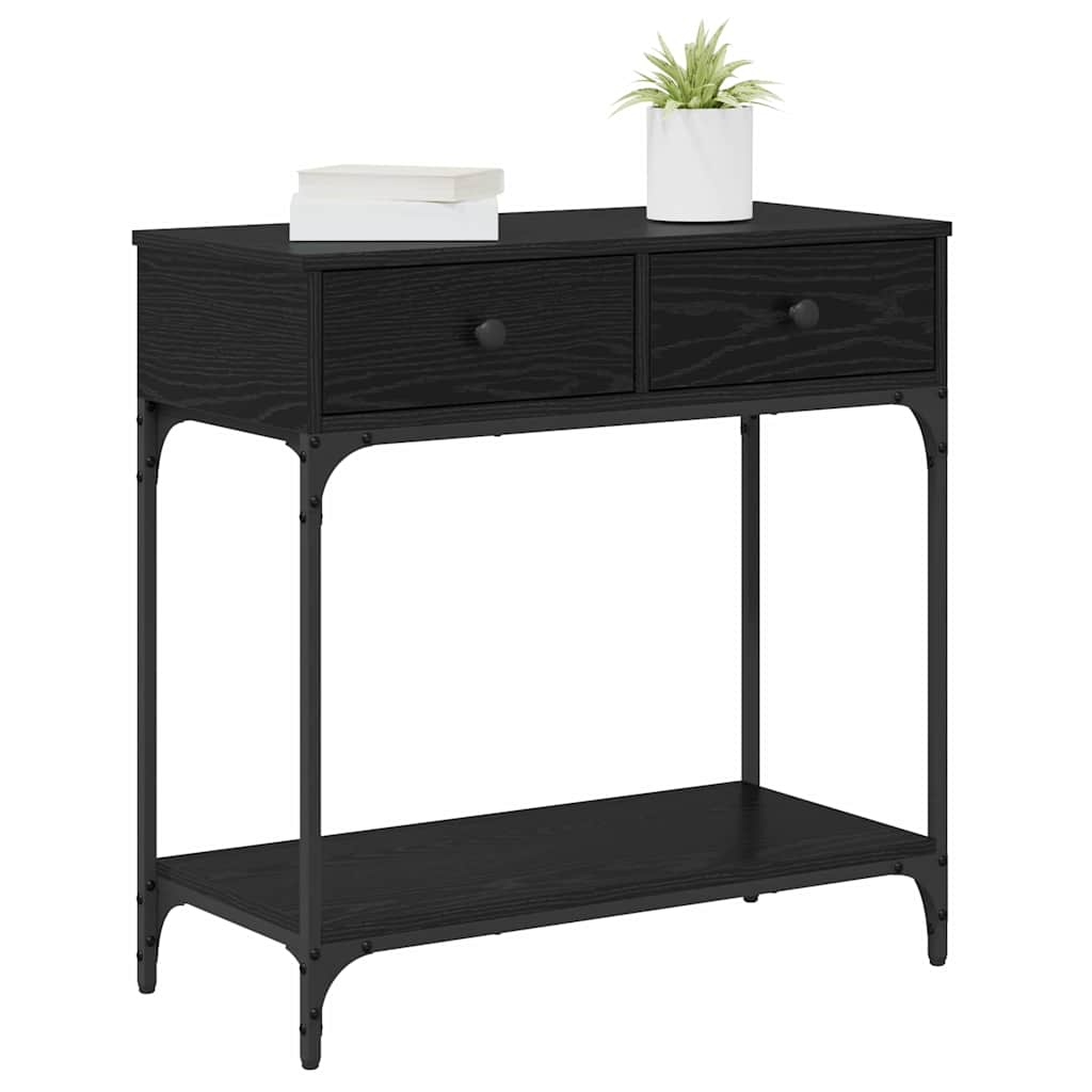 vidaXL Konsola Czarny dąb 75 x 34,5 x 75 cm Materiał drewnopochodny