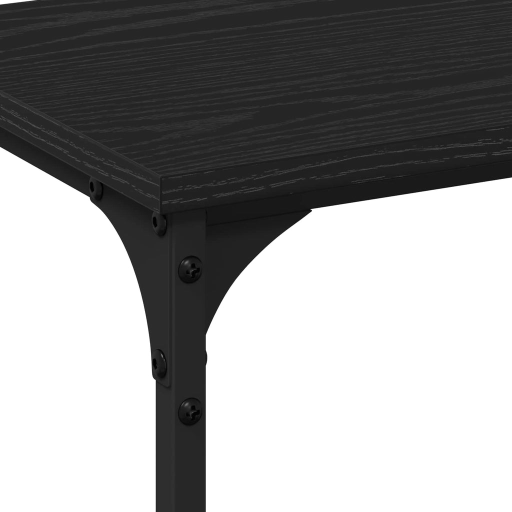 vidaXL Konsola Czarny dąb 200 x 29 x 75 cm Drewno inżynieryjne i metal
