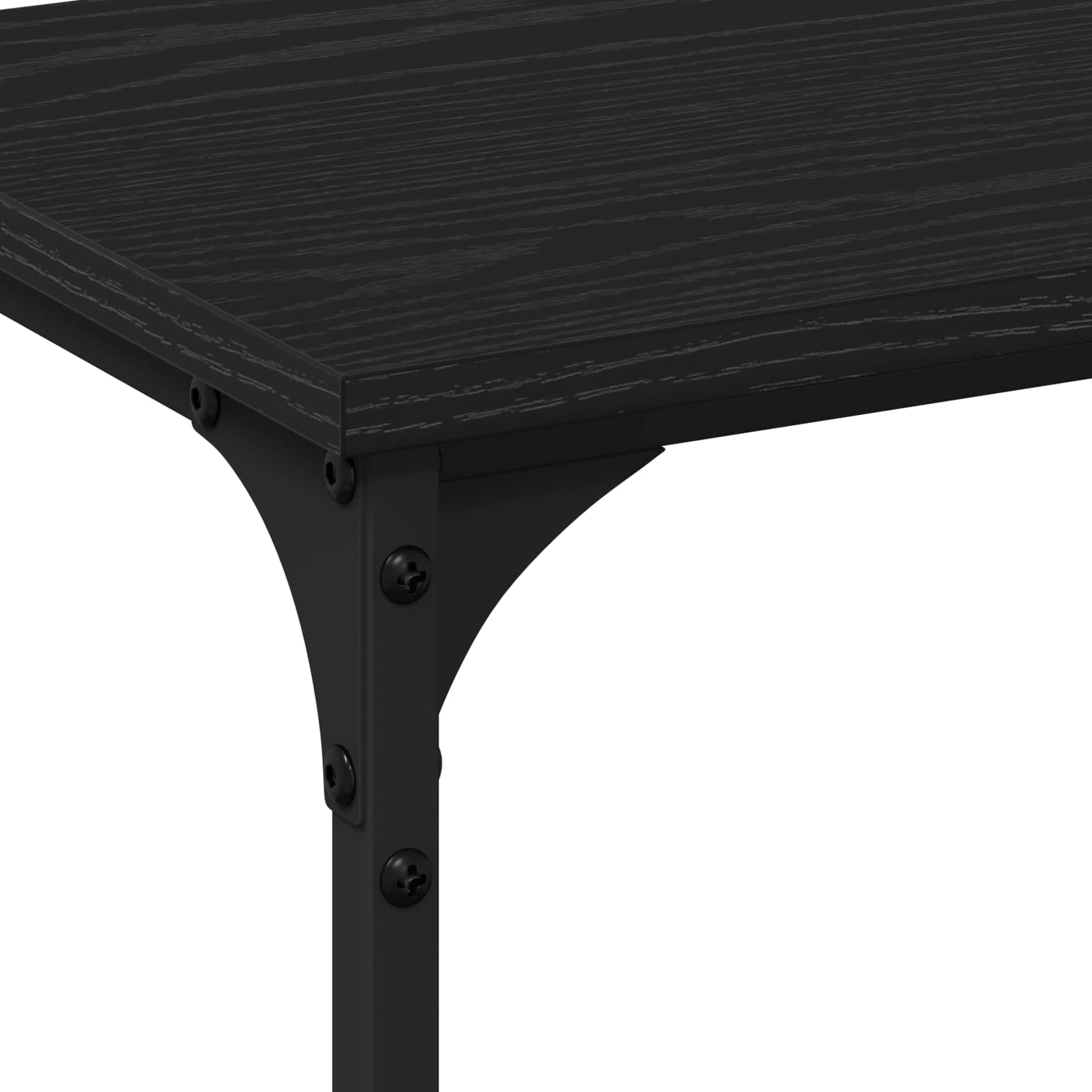 vidaXL Konsola Czarny dąb 200 x 29 x 75 cm Drewno inżynieryjne i metal