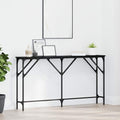 vidaXL Konsola Czarny dąb 140 x 23 x 75 cm Drewno inżynieryjne i metal