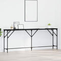 vidaXL Konsola Czarny dąb 200 x 29 x 75 cm Drewno inżynieryjne i metal