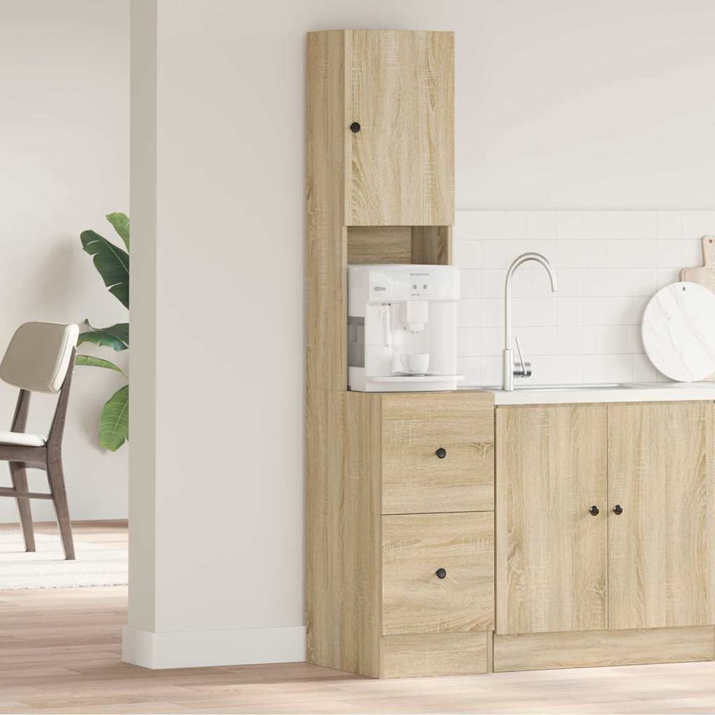 vidaXL Szafka kuchenna Beżowy 35 x 50 x 180 cm Materiał drewnopochodny