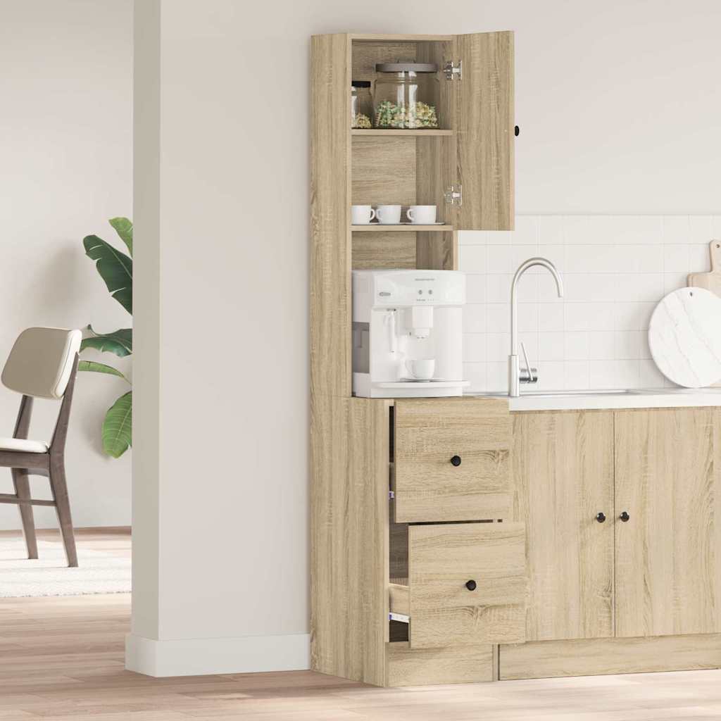vidaXL Szafka kuchenna Beżowy 35 x 50 x 180 cm Materiał drewnopochodny