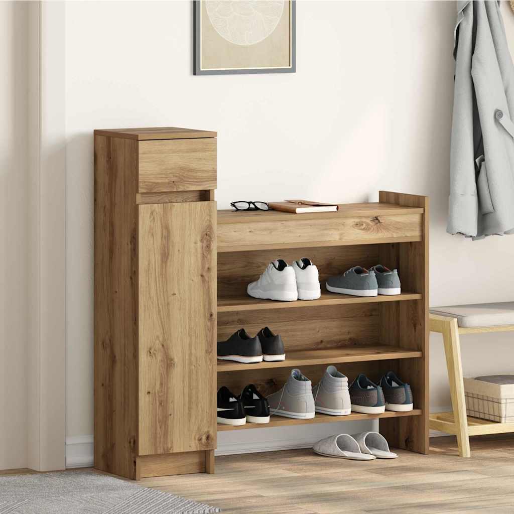 vidaXL Szafka na buty z szufladą Dąb rzemieślniczy 100,5 x 28 x 100 cm