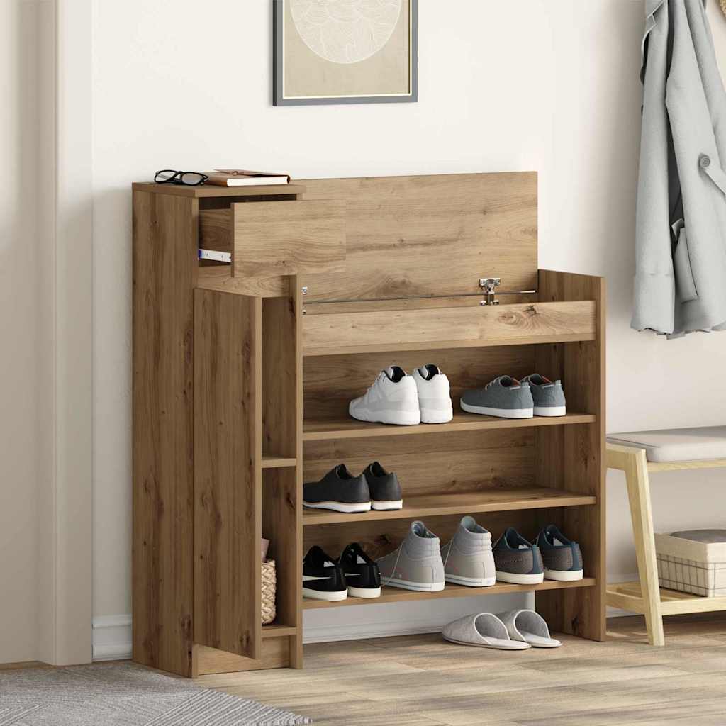 vidaXL Szafka na buty z szufladą Dąb rzemieślniczy 100,5 x 28 x 100 cm