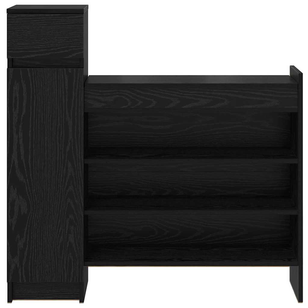 vidaXL Szafka na buty z szufladą Czarny Dąb 100,5 x 28 x 100 cm