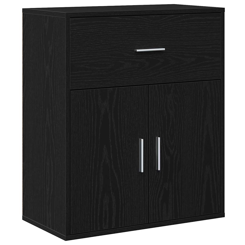 vidaXL Bufet Czarny Dąb 60 x 31 x 70 cm Materiał drewnopochodny