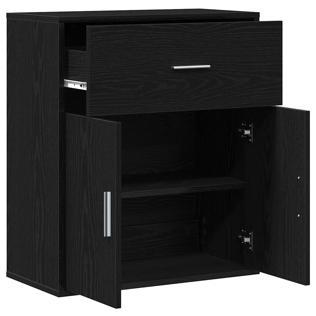 vidaXL Bufet Czarny Dąb 60 x 31 x 70 cm Materiał drewnopochodny