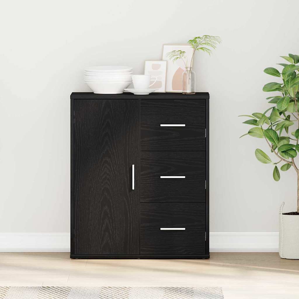 vidaXL Bufet Czarny Dąb 60 x 31 x 70 cm Materiał drewnopochodny
