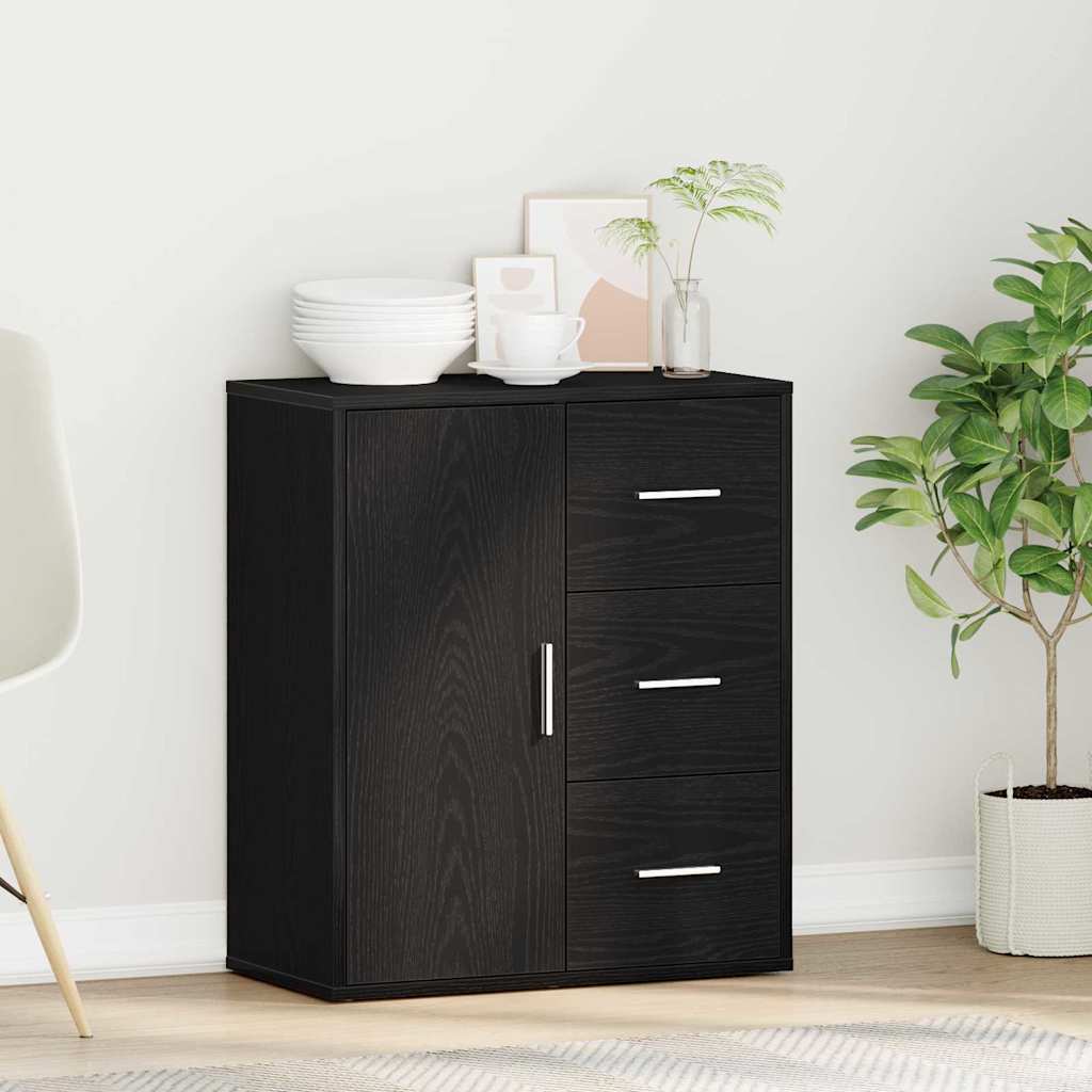 vidaXL Bufet Czarny Dąb 60 x 31 x 70 cm Materiał drewnopochodny
