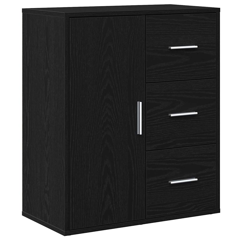 vidaXL Bufet Czarny Dąb 60 x 31 x 70 cm Materiał drewnopochodny