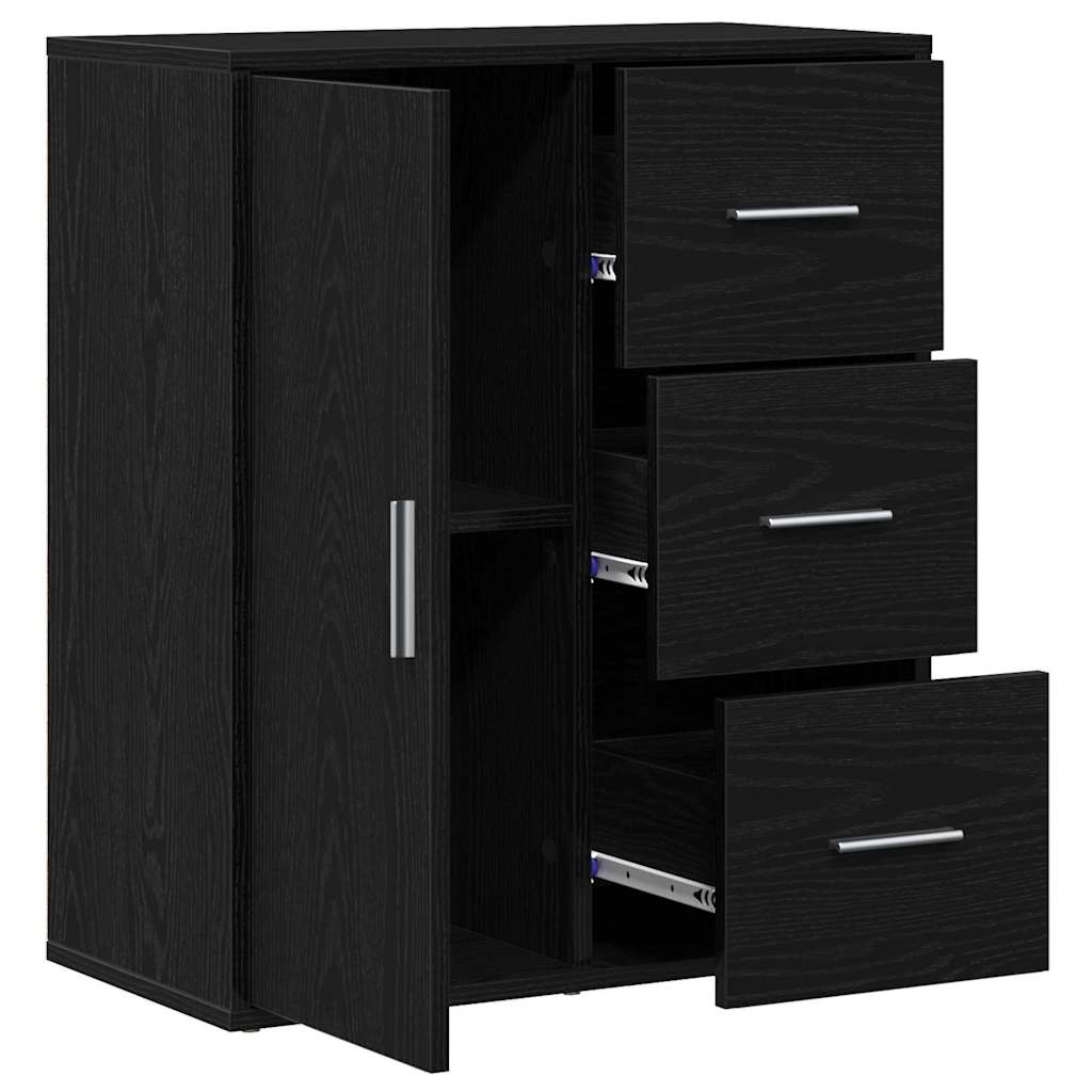 vidaXL Bufet Czarny Dąb 60 x 31 x 70 cm Materiał drewnopochodny