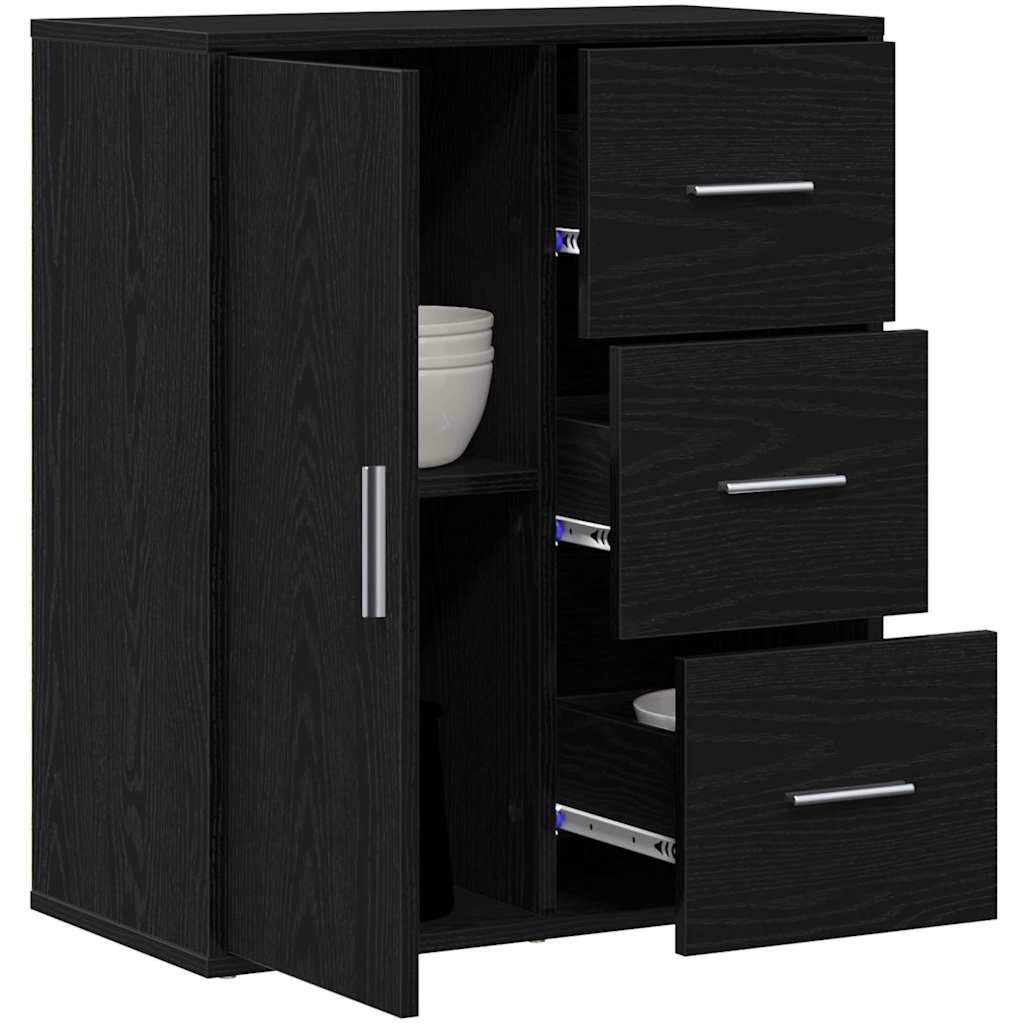vidaXL Bufet Czarny Dąb 60 x 31 x 70 cm Materiał drewnopochodny