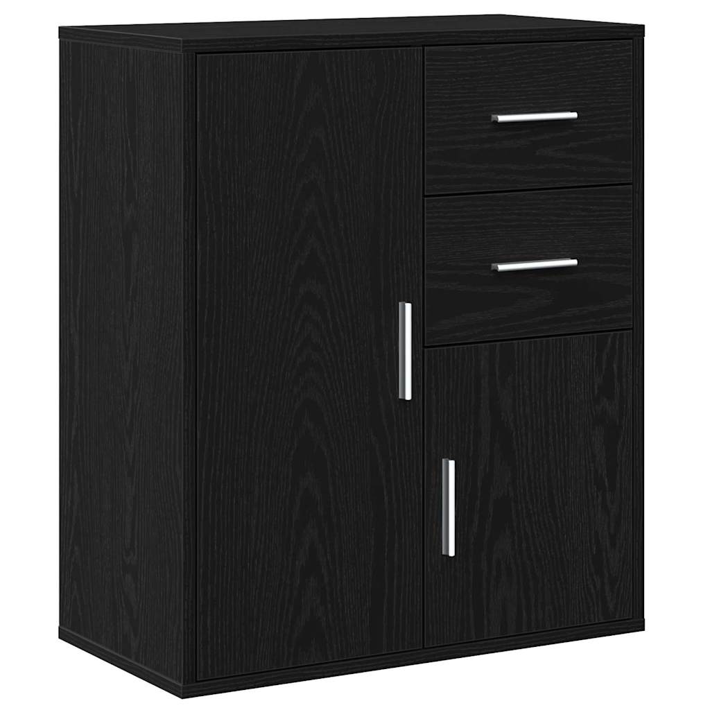 vidaXL Bufet Czarny Dąb 60 x 31 x 70 cm Materiał drewnopochodny