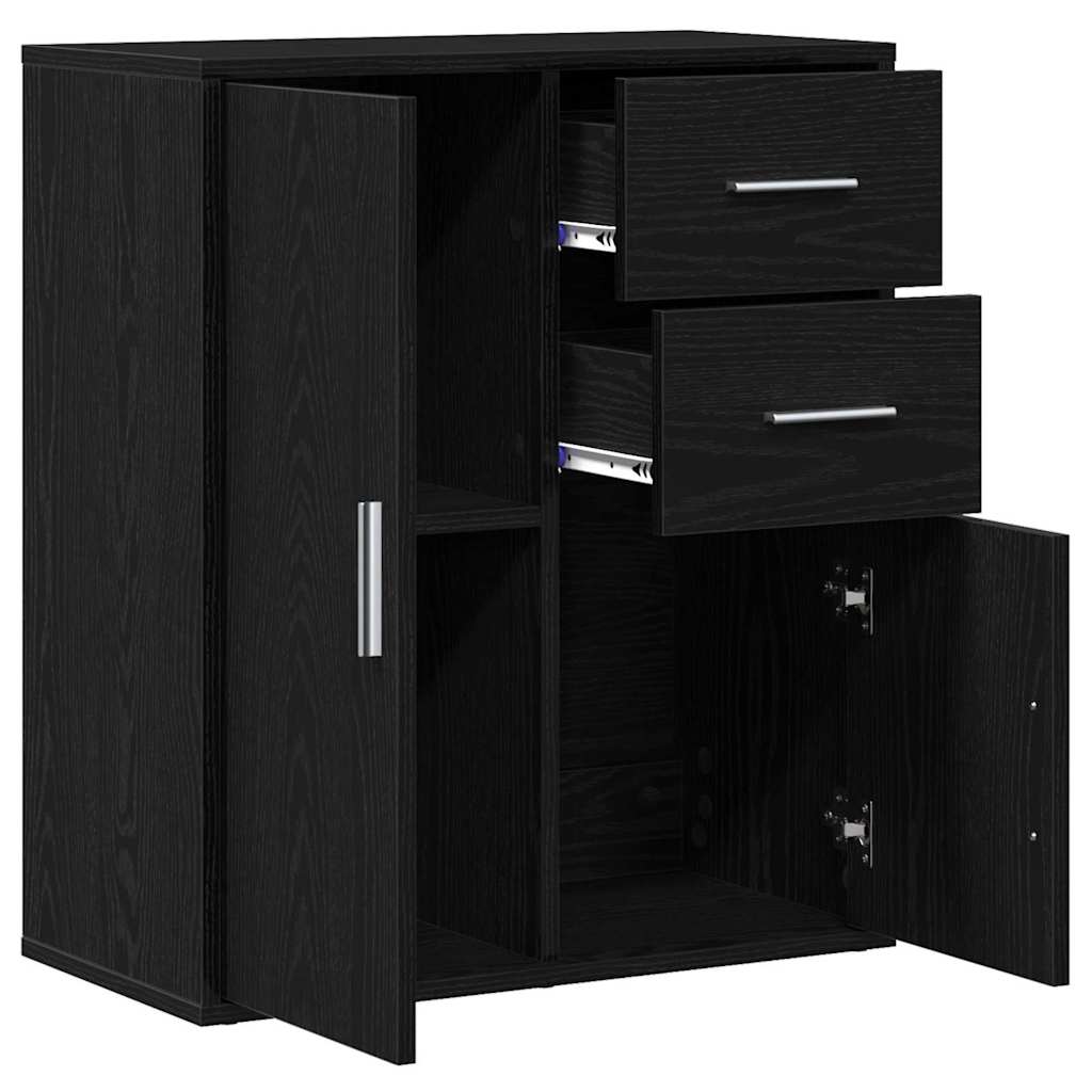 vidaXL Bufet Czarny Dąb 60 x 31 x 70 cm Materiał drewnopochodny