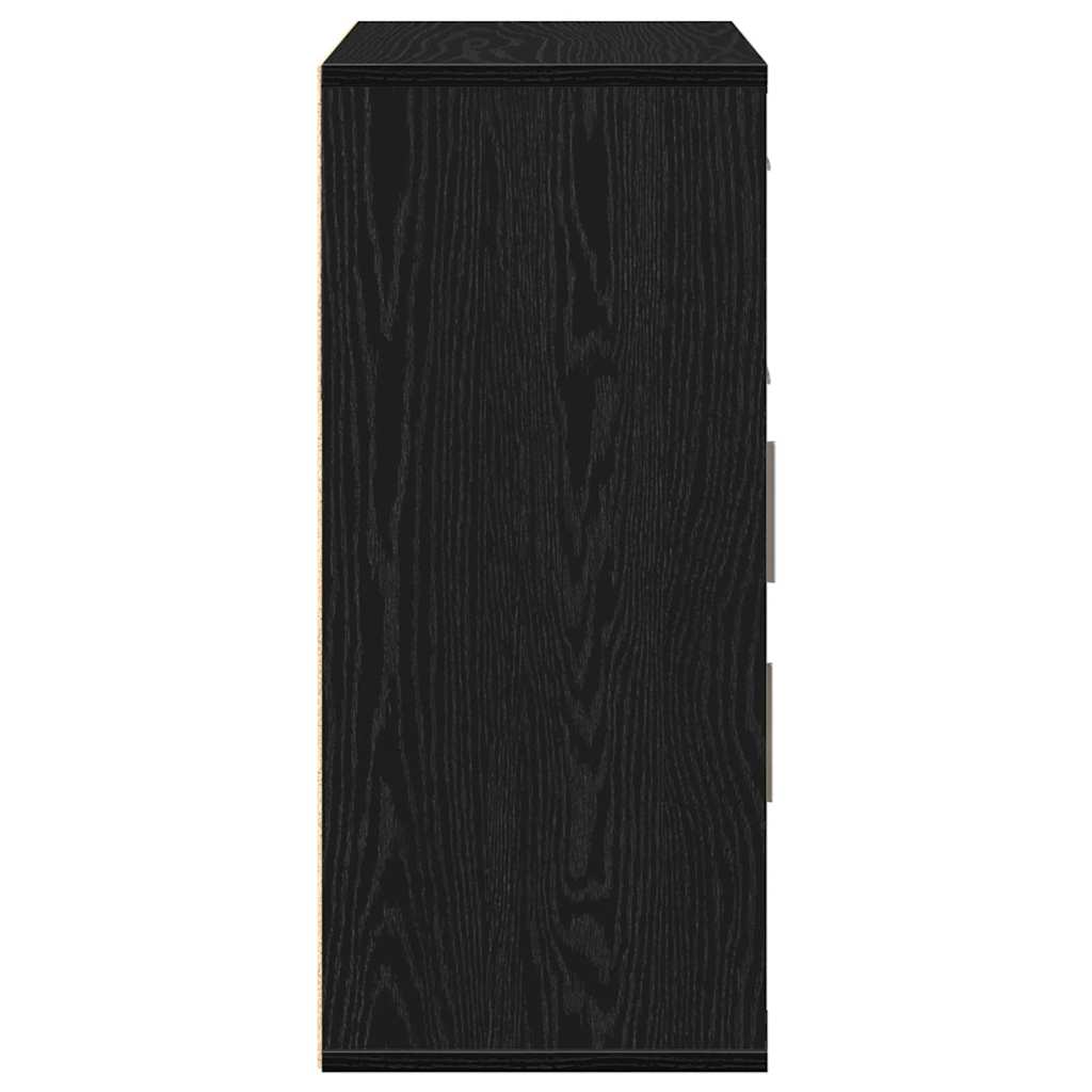 vidaXL Bufet Czarny Dąb 60 x 31 x 70 cm Materiał drewnopochodny