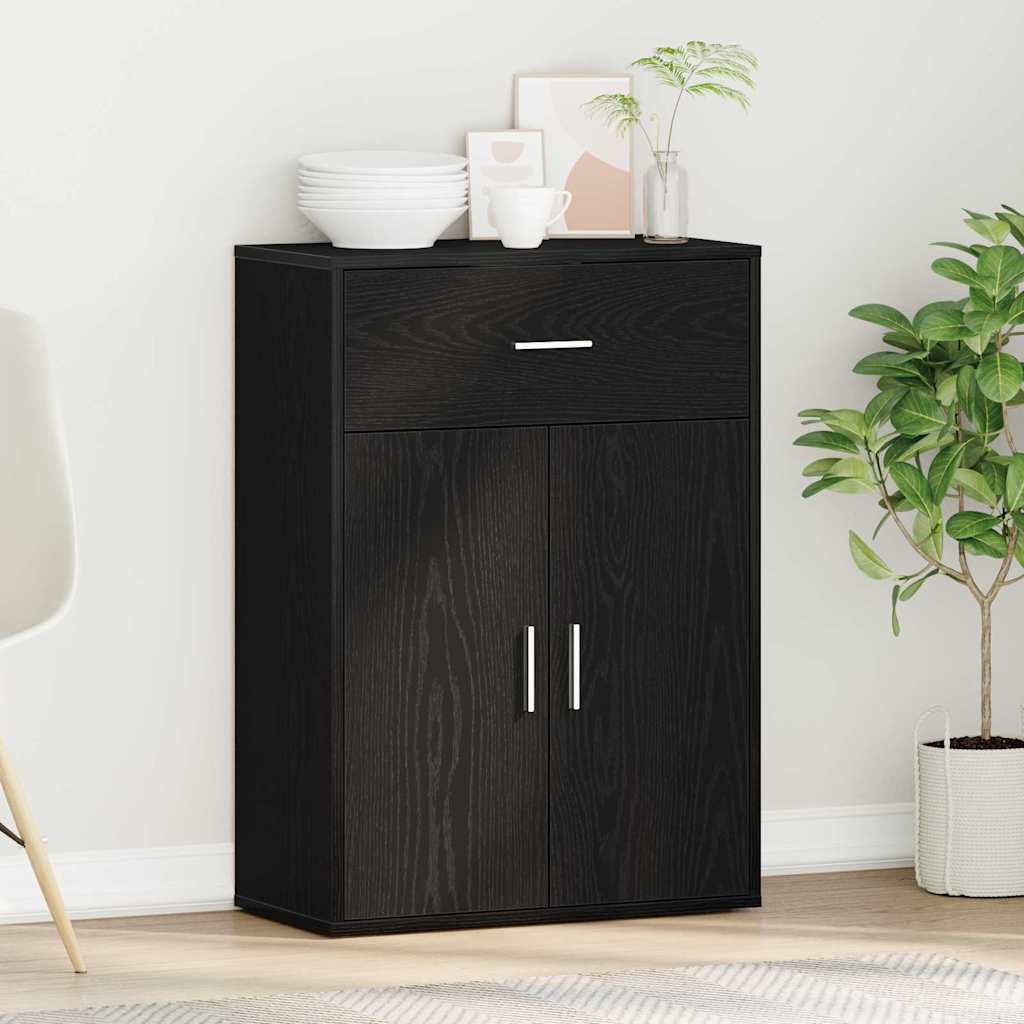 vidaXL Bufet Czarny Dąb 60 x 30 x 84 cm Materiał drewnopochodny