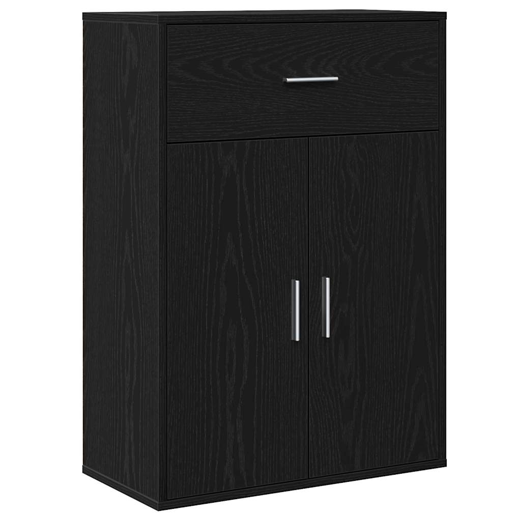 vidaXL Bufet Czarny Dąb 60 x 30 x 84 cm Materiał drewnopochodny