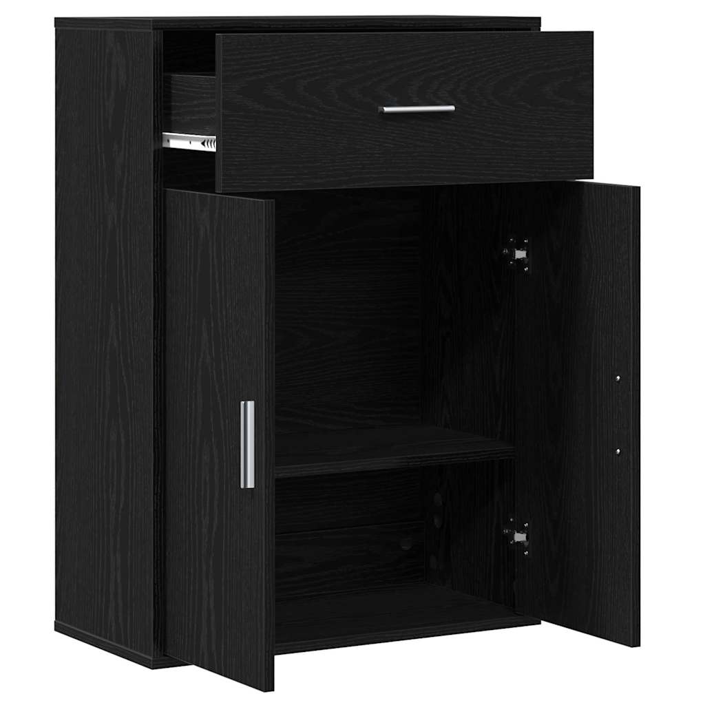 vidaXL Bufet Czarny Dąb 60 x 30 x 84 cm Materiał drewnopochodny