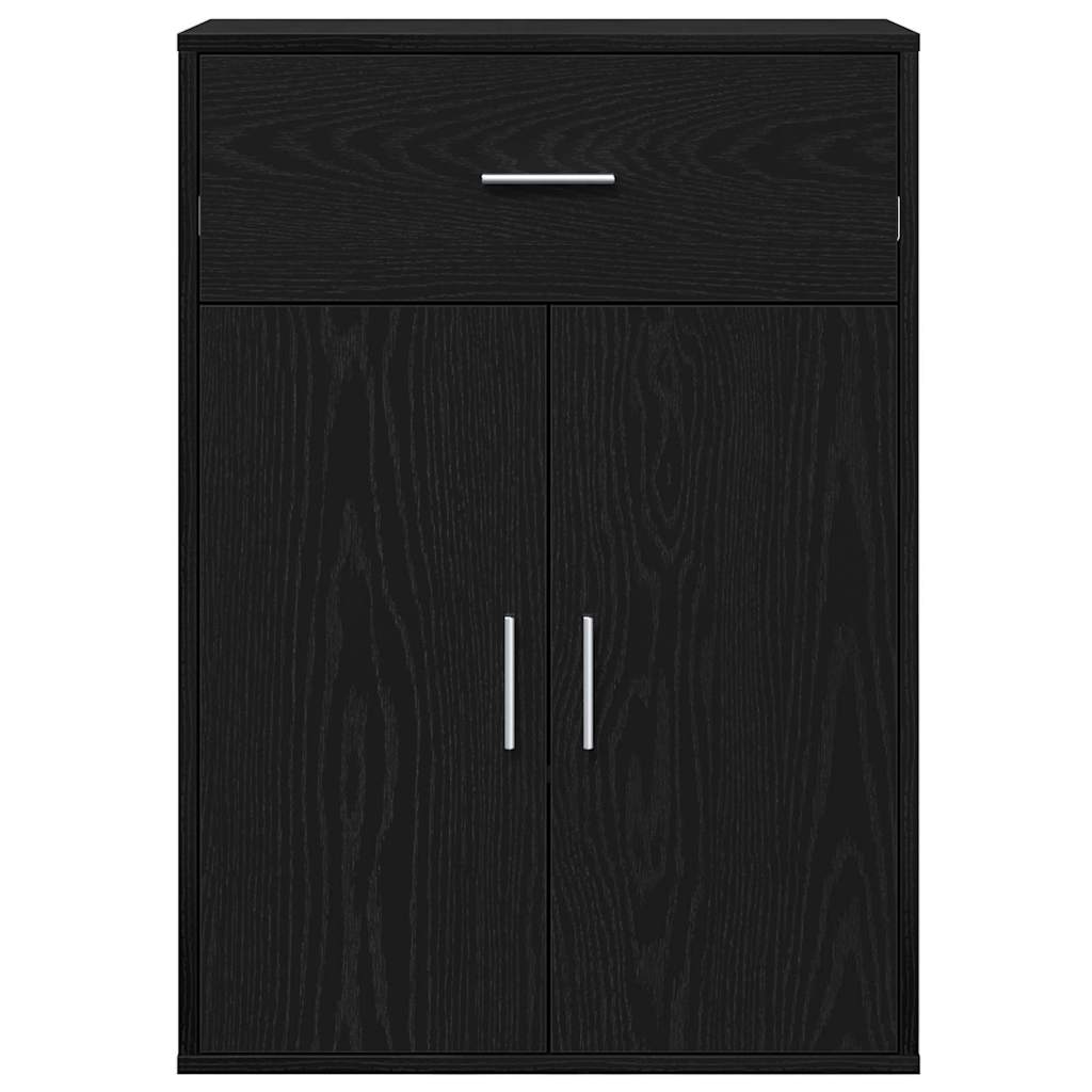 vidaXL Bufet Czarny Dąb 60 x 30 x 84 cm Materiał drewnopochodny
