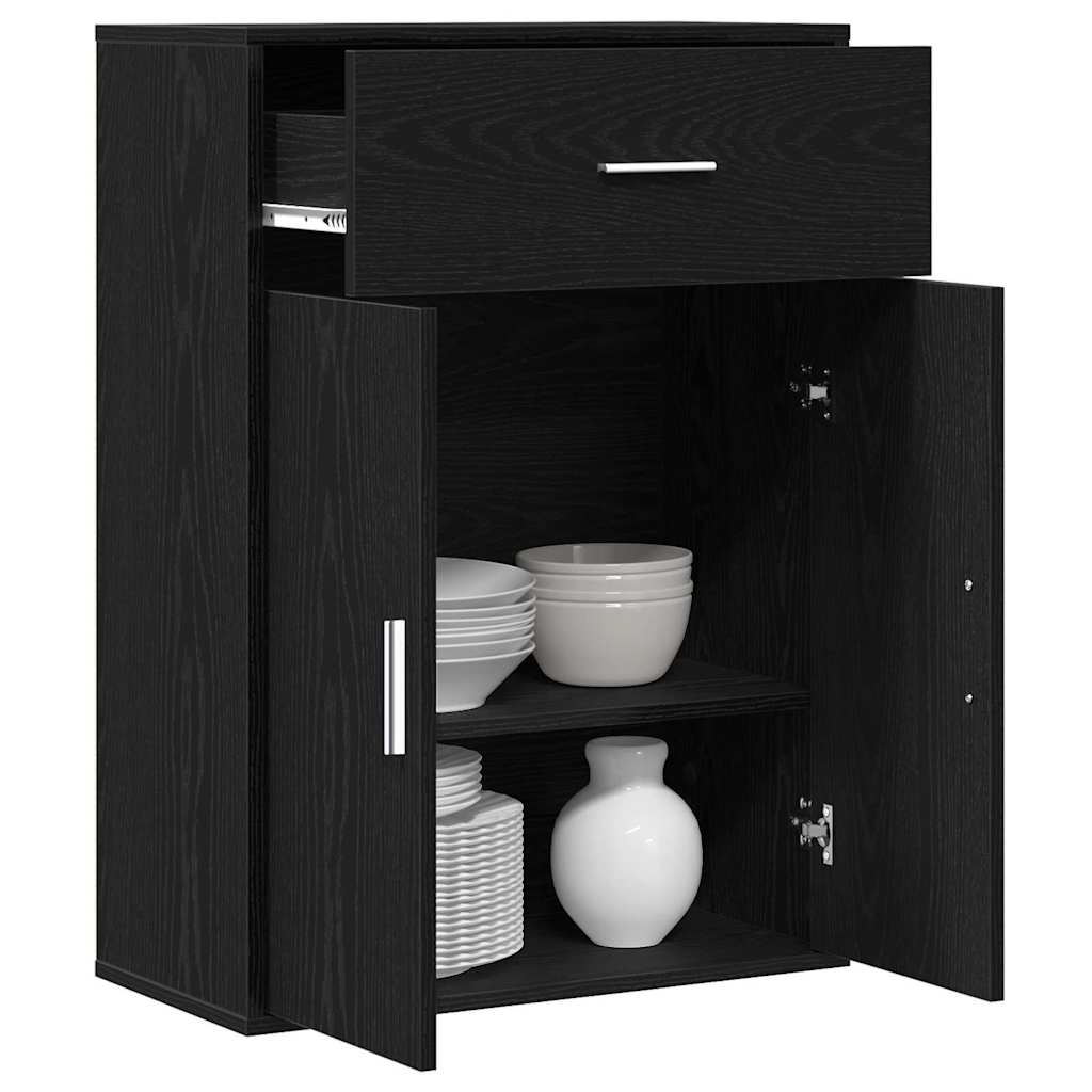 vidaXL Bufet Czarny Dąb 60 x 30 x 84 cm Materiał drewnopochodny