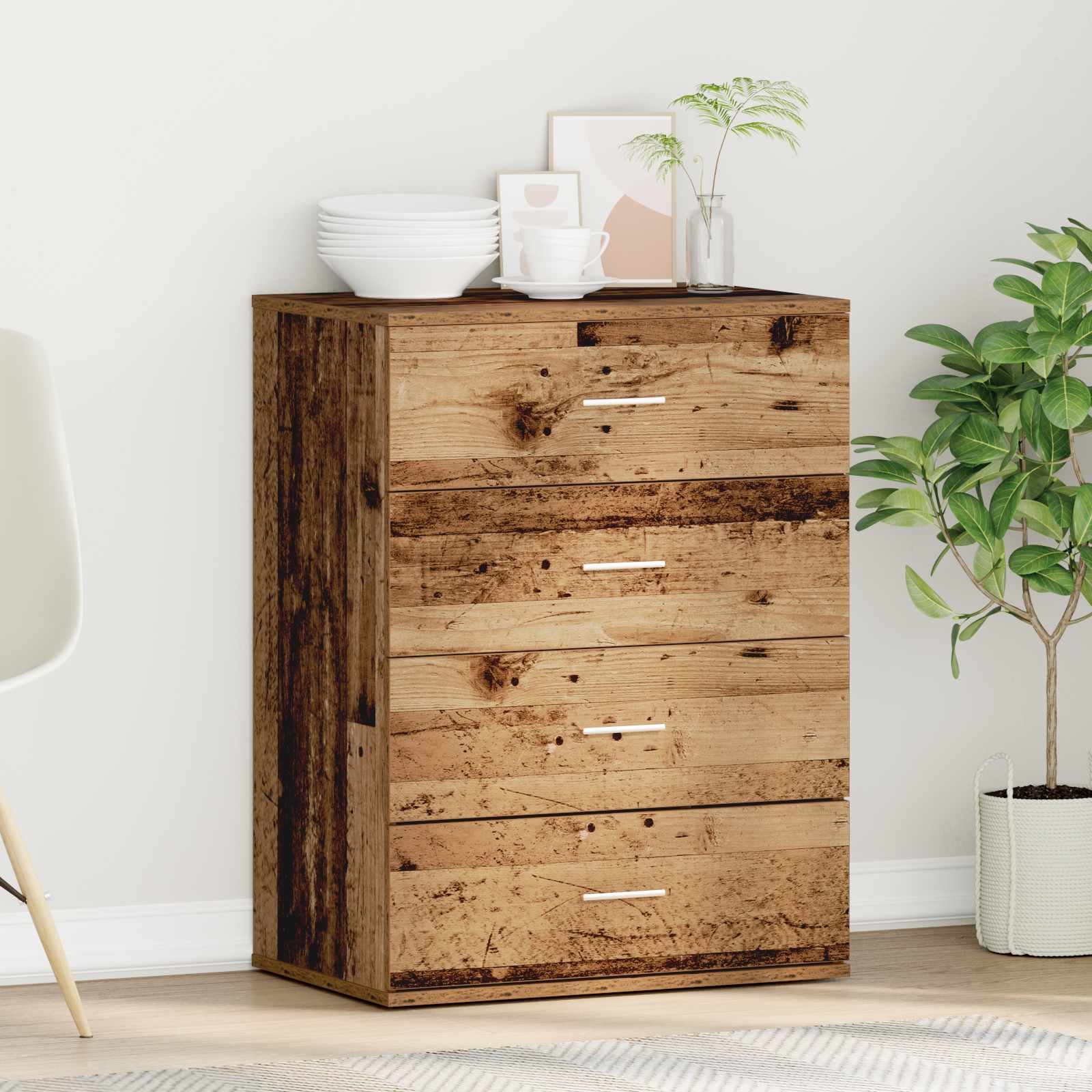 vidaXL Bufet Stare drewno 60 x 39 x 80 cm Materiał drewnopochodny