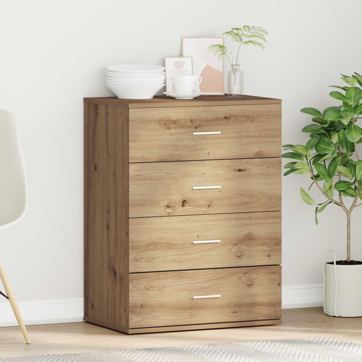 vidaXL Bufet Dąb rzemieślniczy 60 x 39 x 80 cm Drewno inżynieryjne