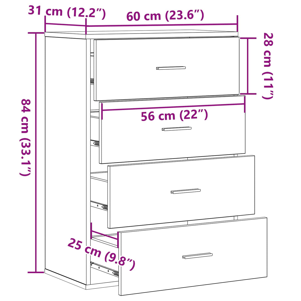 vidaXL Bufet Dąb rzemieślniczy 60 x 39 x 80 cm Drewno inżynieryjne
