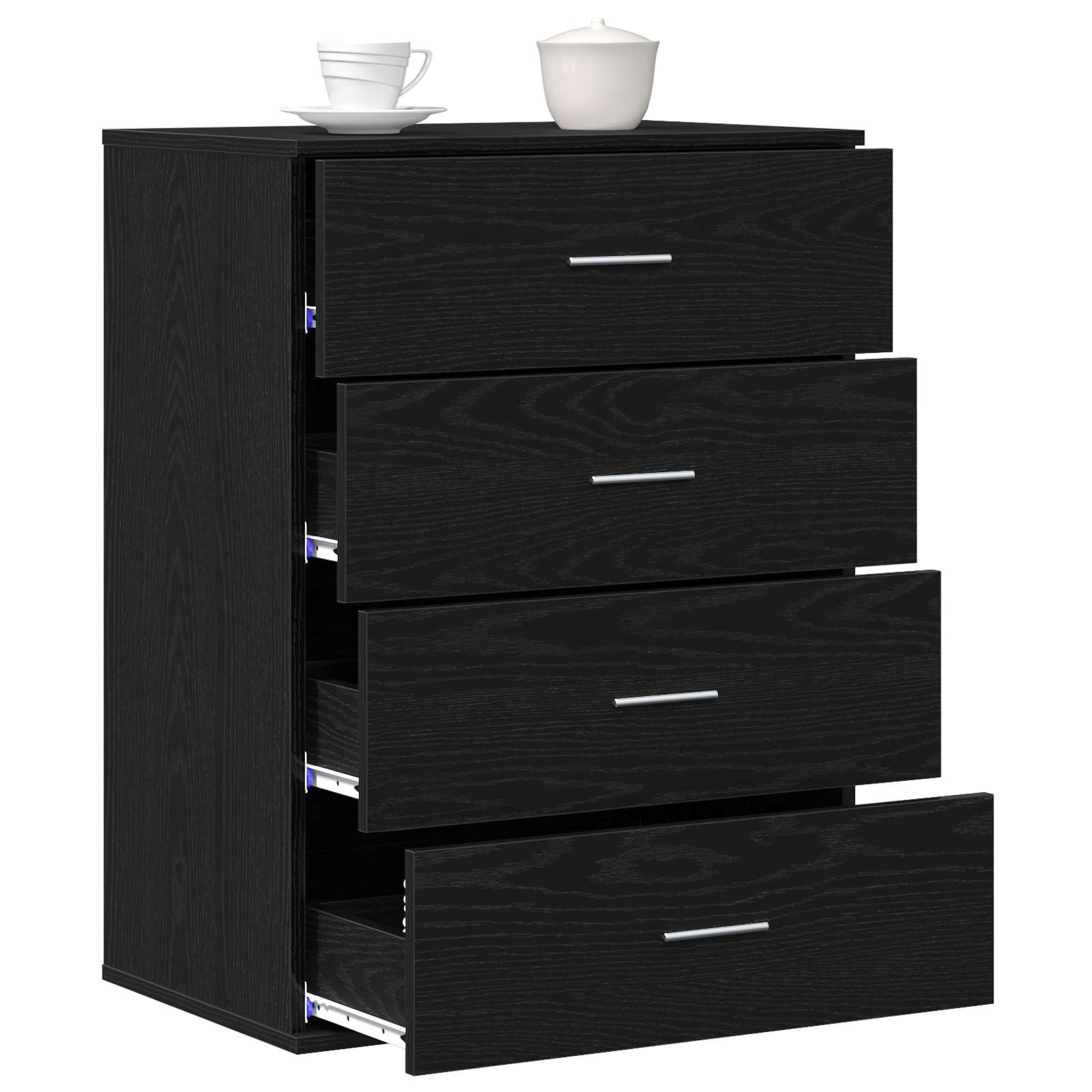 vidaXL Bufet Czarny Dąb 60 x 39 x 80 cm Materiał drewnopochodny