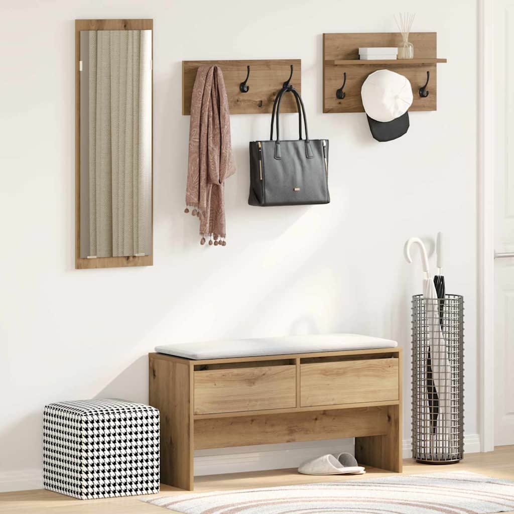 vidaXL Zestaw mebli do przedpokoju z szufladą 4 pcs Dąb rzemieślniczy