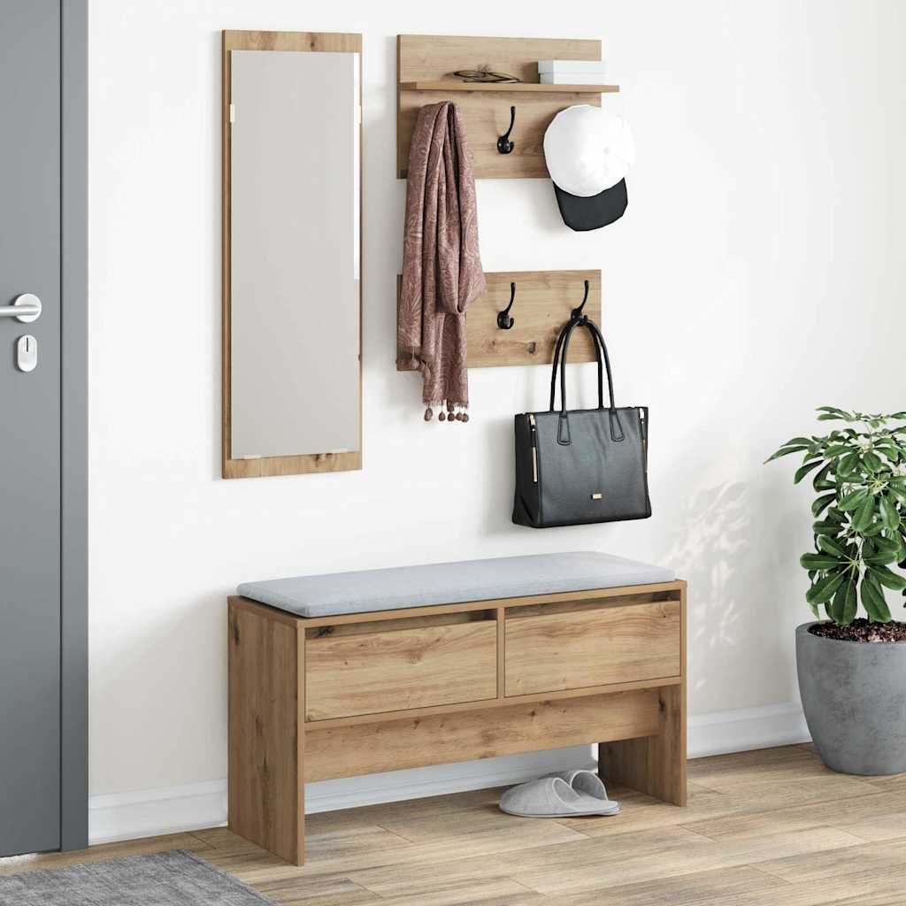 vidaXL Zestaw mebli do przedpokoju z szufladą 4 pcs Dąb rzemieślniczy