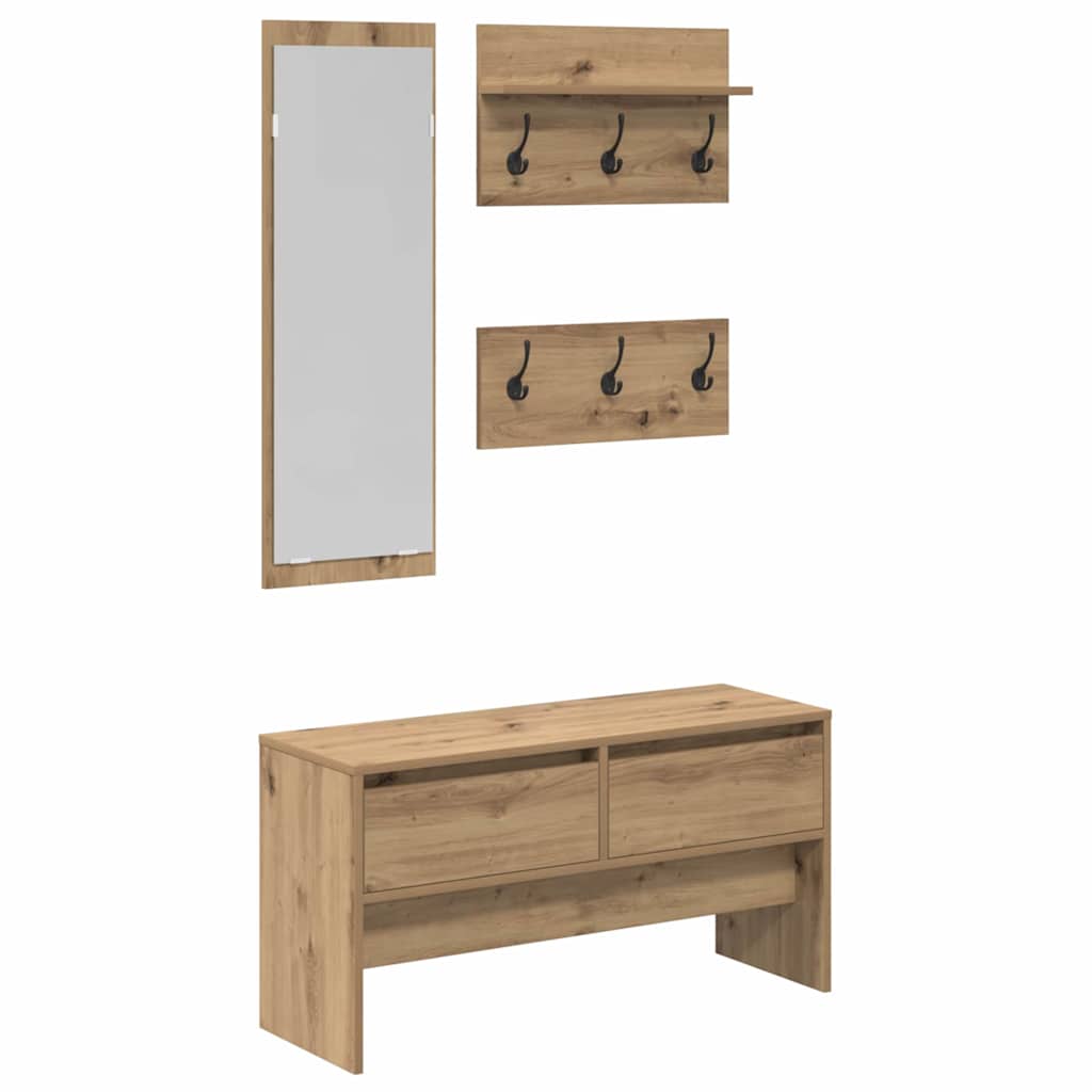 vidaXL Zestaw mebli do przedpokoju z szufladą 4 pcs Dąb rzemieślniczy
