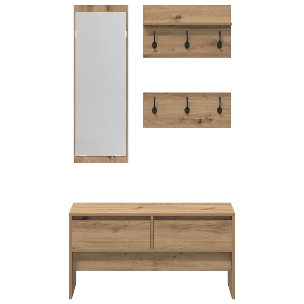 vidaXL Zestaw mebli do przedpokoju z szufladą 4 pcs Dąb rzemieślniczy