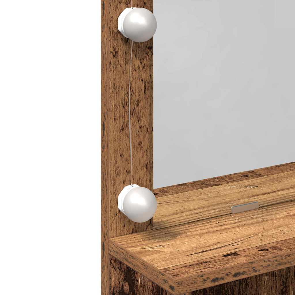 vidaXL Toaletka z szufladą z półką Stare drewno 80 x 41 x 134,5 cm