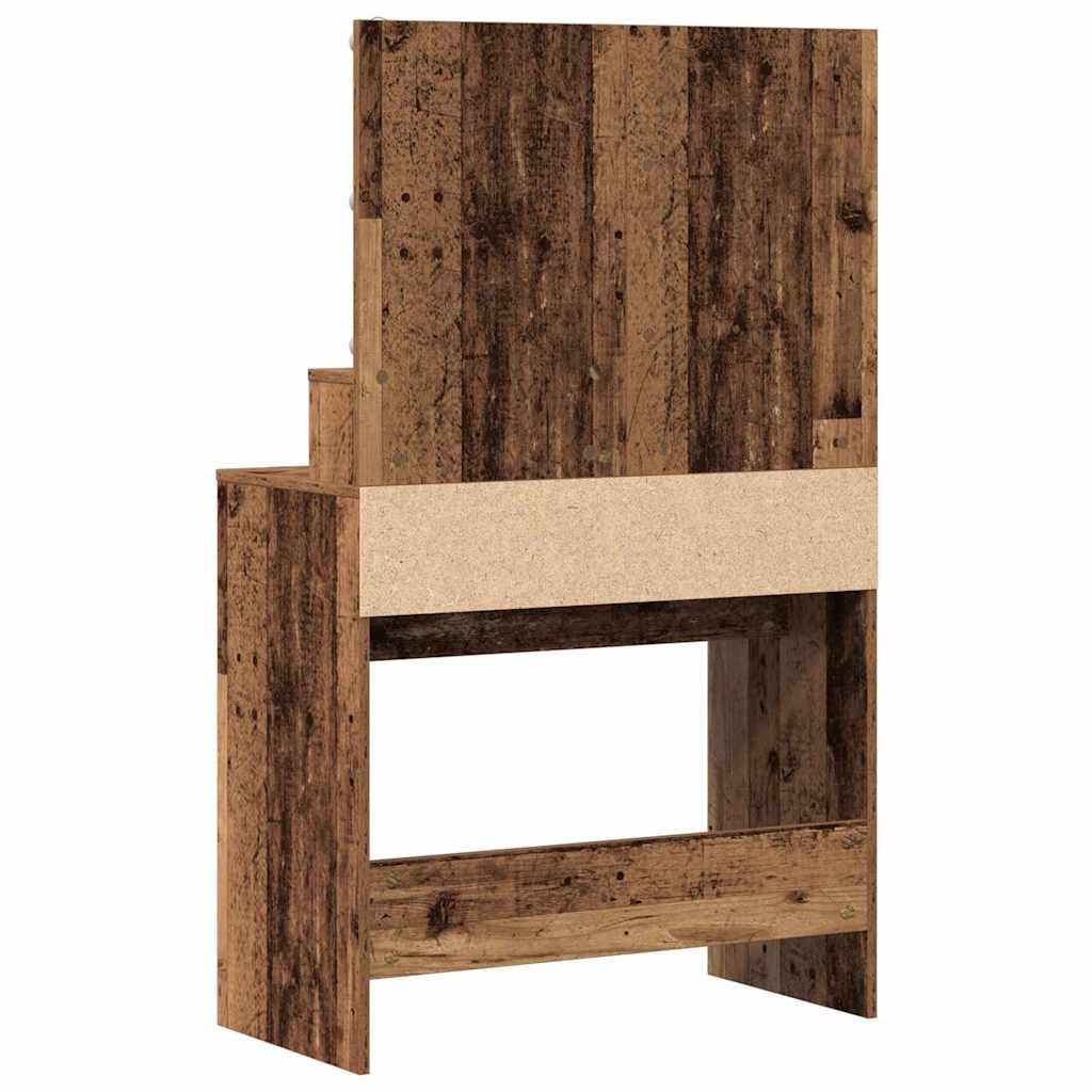 vidaXL Toaletka z szufladą z półką Stare drewno 80 x 41 x 134,5 cm