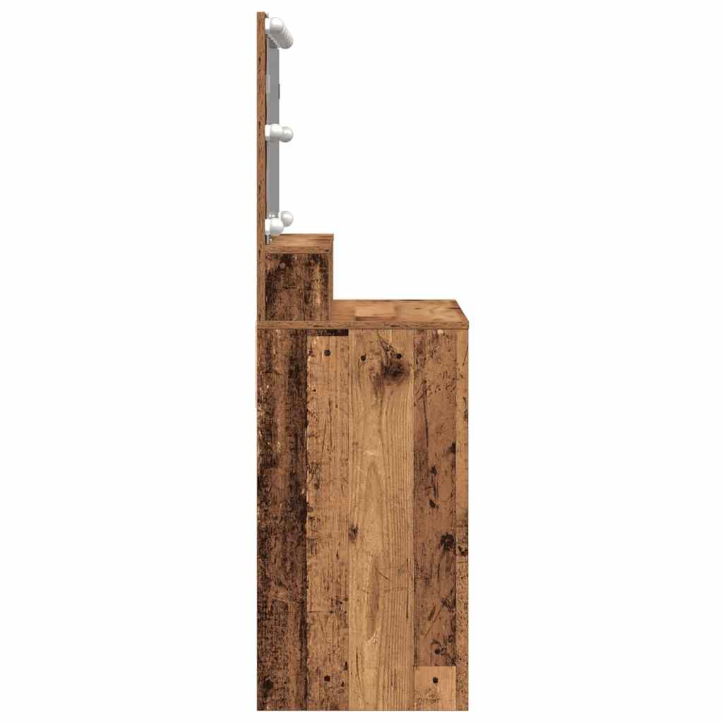vidaXL Toaletka z szufladą z półką Stare drewno 80 x 41 x 134,5 cm