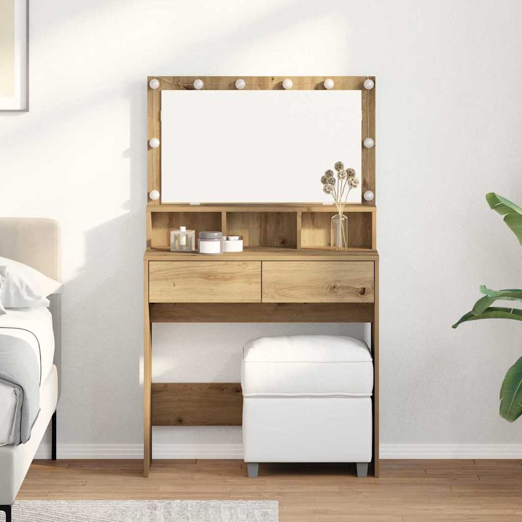 vidaXL Toaletka z szufladą Dąb rzemieślniczy 80 x 41 x 134,5 cm