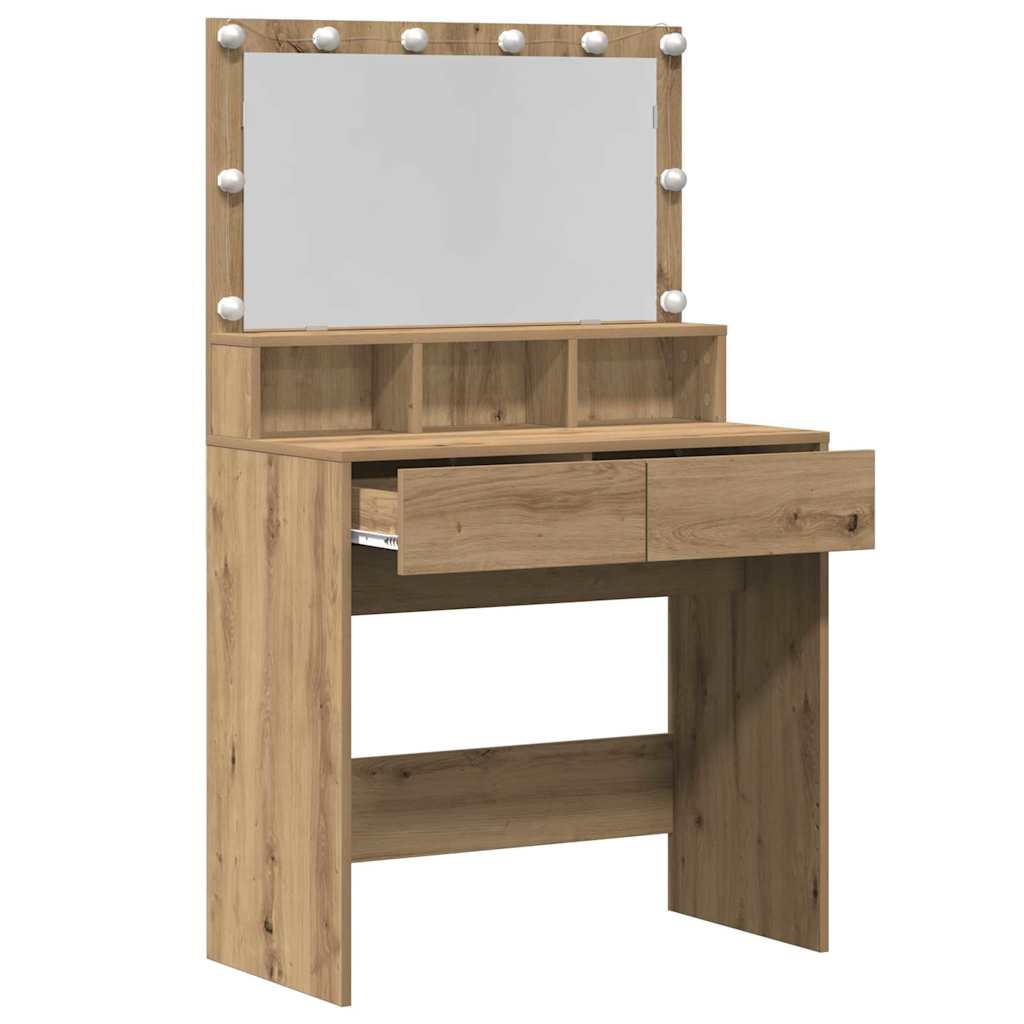 vidaXL Toaletka z szufladą Dąb rzemieślniczy 80 x 41 x 134,5 cm