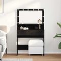 vidaXL Toaletka Czarny Dąb 80 x 41 x 134,5 cm Materiał drewnopochodny