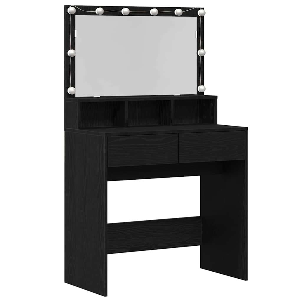 vidaXL Toaletka Czarny Dąb 80 x 41 x 134,5 cm Materiał drewnopochodny
