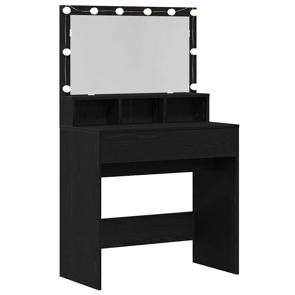 vidaXL Toaletka Czarny Dąb 80 x 41 x 134,5 cm Materiał drewnopochodny