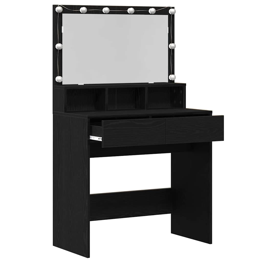 vidaXL Toaletka Czarny Dąb 80 x 41 x 134,5 cm Materiał drewnopochodny