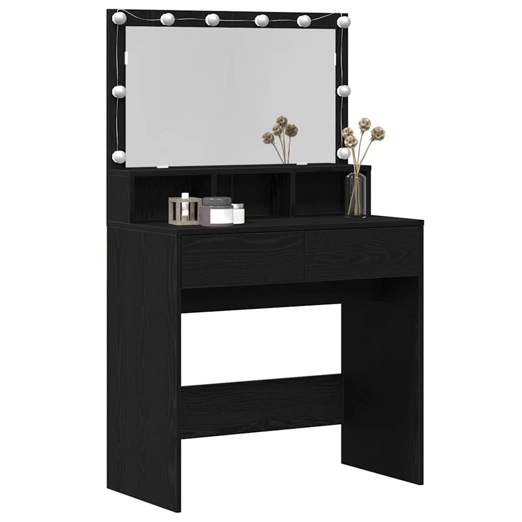 vidaXL Toaletka Czarny Dąb 80 x 41 x 134,5 cm Materiał drewnopochodny