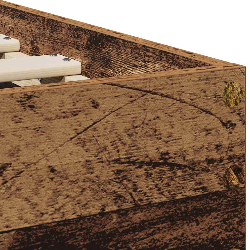 vidaXL Ramka łóżka Stare drewno 90 x 200 cm Materiał drewnopochodny