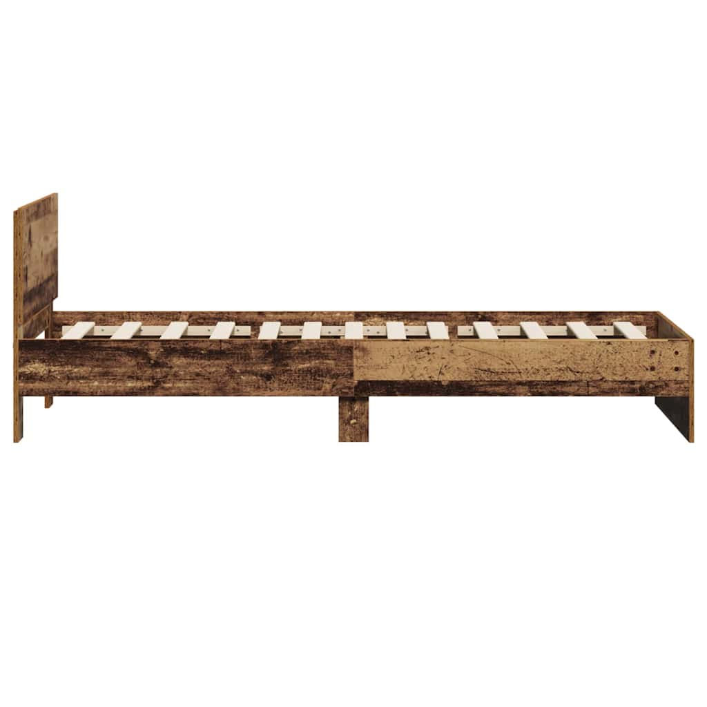 vidaXL Ramka łóżka Stare drewno 90 x 190 cm Materiał drewnopochodny