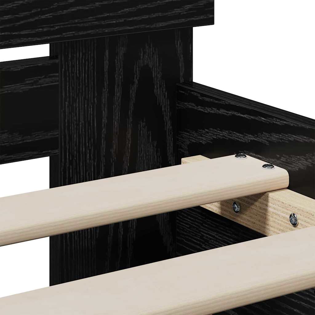vidaXL Ramka łóżka Czarny Dąb 75 x 190 cm Materiał drewnopochodny