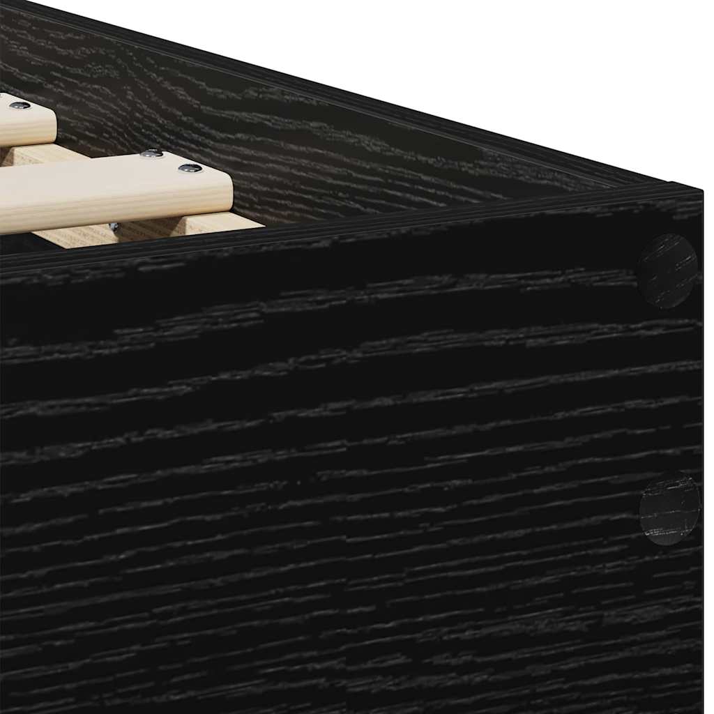 vidaXL Ramka łóżka Czarny Dąb 75 x 190 cm Materiał drewnopochodny