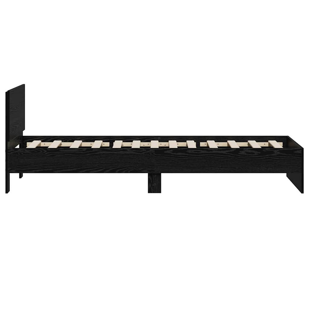 vidaXL Ramka łóżka Czarny Dąb 75 x 190 cm Materiał drewnopochodny