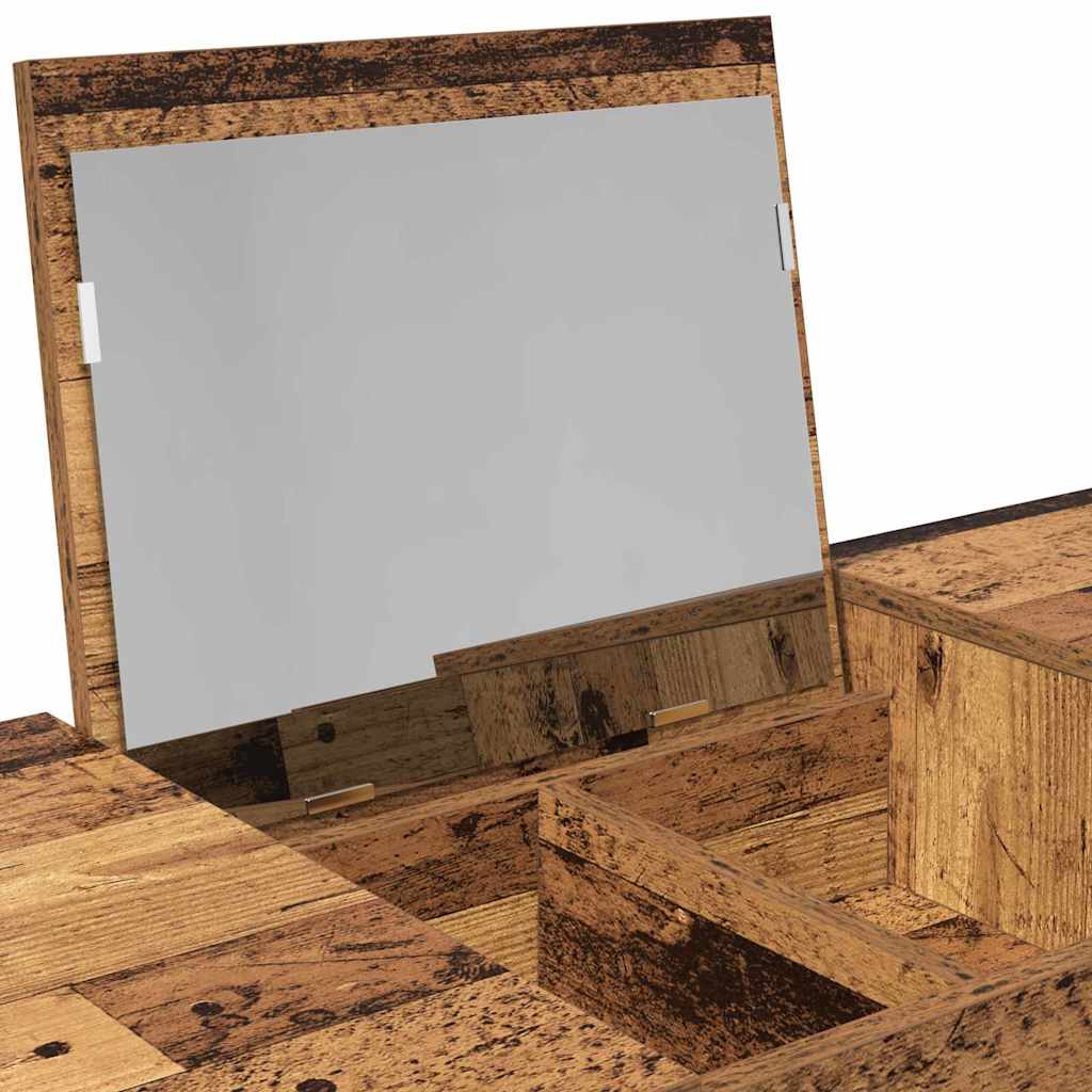 vidaXL Kosmetyczny stół z szufladą Stare drewno 100 x 45 x 76 cm